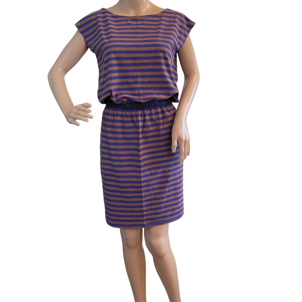 Boden Newquay Dress cotton 2 brown/purple pockets